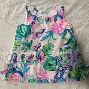 Lilly Pulitzer Pink and Green Floral Kids Dress
